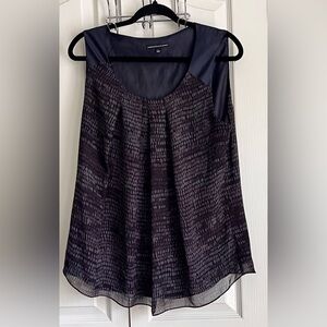 ADRIANNA PAPPEL, WOMENS TOP, BLACK & NAVY, Size large